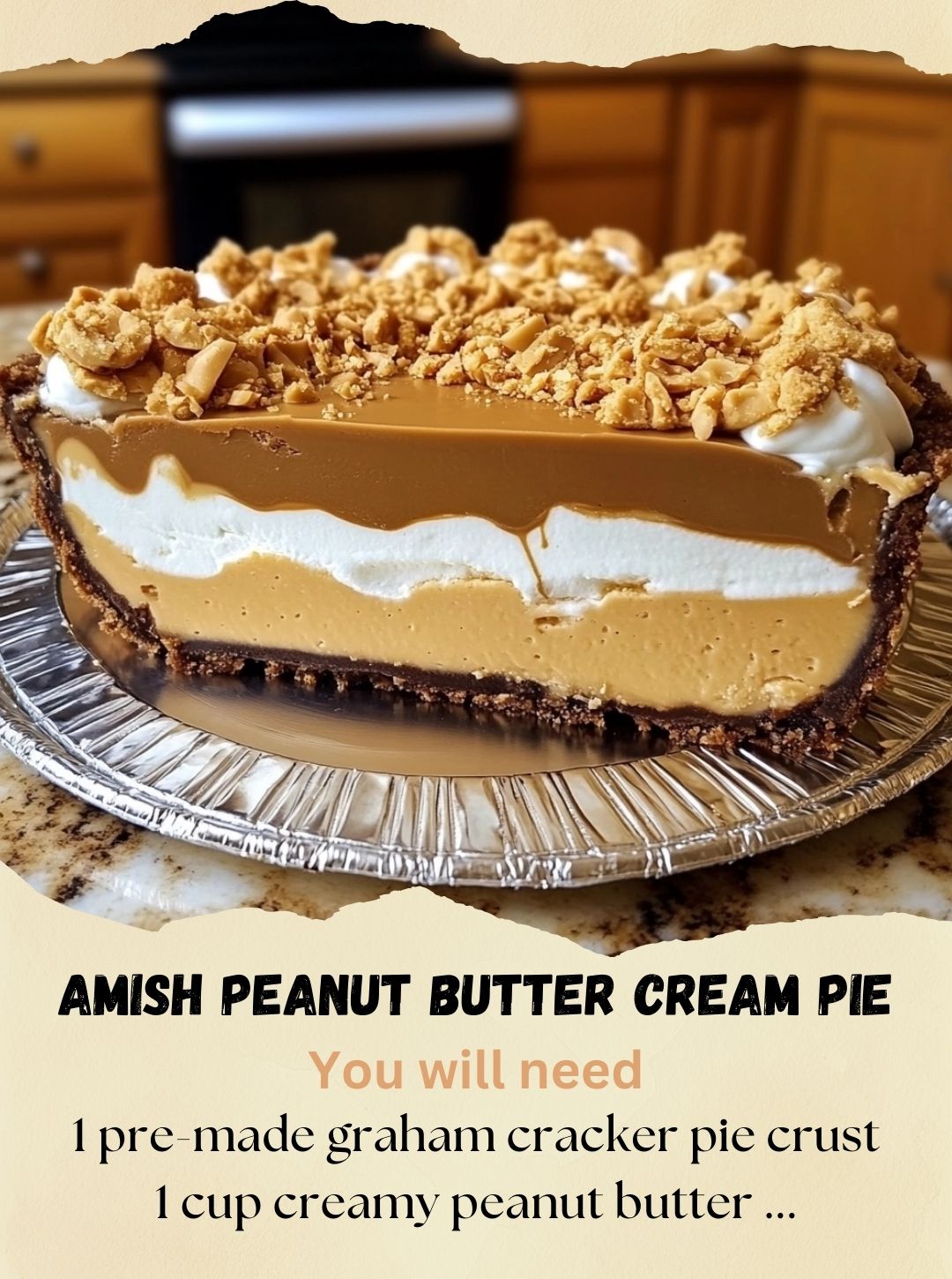 Amish Peanut Butter Cream Pie - Junior Daily Recipes